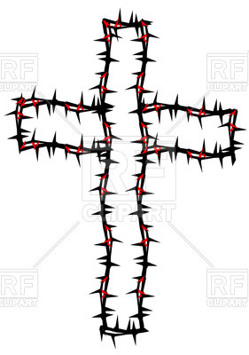 281x400 Cross Made Of Thorns Royalty Free Vector Clip Art Image