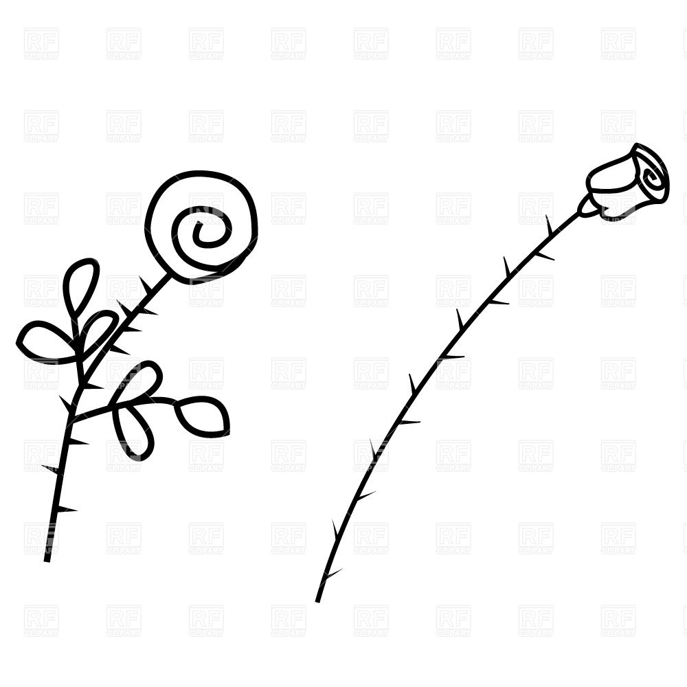 1000x1000 Symbolic Outline Roses Royalty Free Vector Clip Art Image