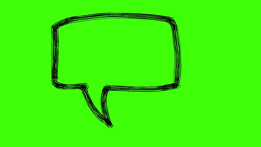 852x480 Green Doodle Icon.illustration Of Thought Or Speech Bubble. Bubble