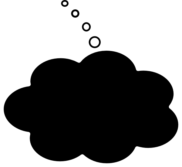 600x550 Black Thought Bubble White Line Clip Art
