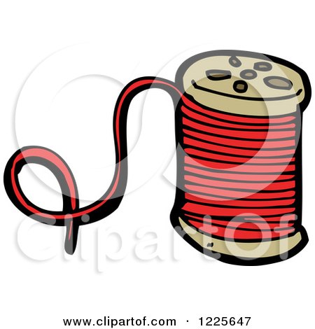 450x470 Clipart Of A Spool Of Red Thread