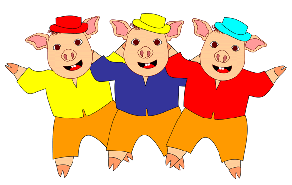 600x381 Three Little Pigs Clip Art