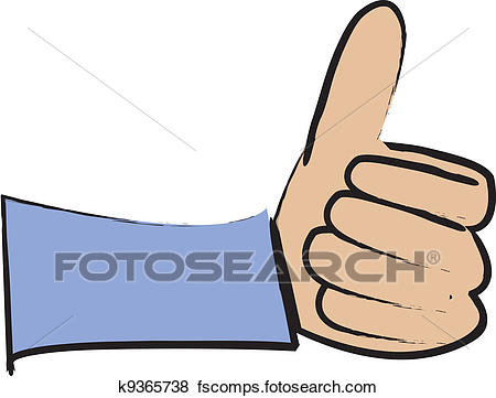 450x361 Clip Art Of One Thumb Up K9365738