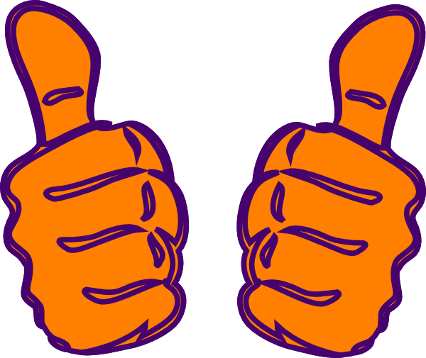 600x505 Double Thumbs Up, Lighter Orange Clip Art