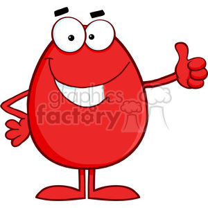 300x300 Royalty Free Clipart Of Smiling Red Easter Egg Cartoon Character