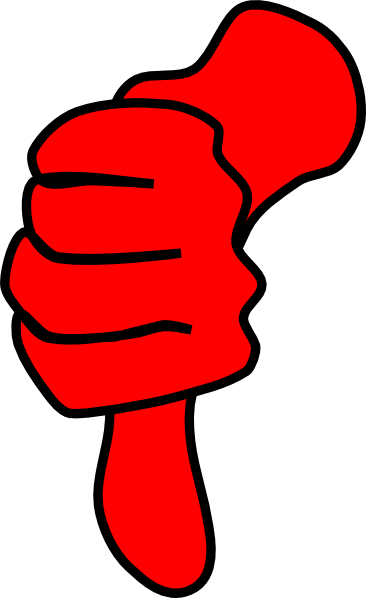 366x598 Thumbs Down Red Clip Art