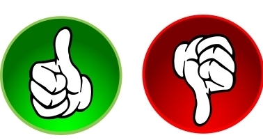 378x201 Thumbs Up Thumbs Down Clipart