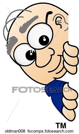 279x470 Stock Illustration Of Old Man Peeking Sideways Oldman008