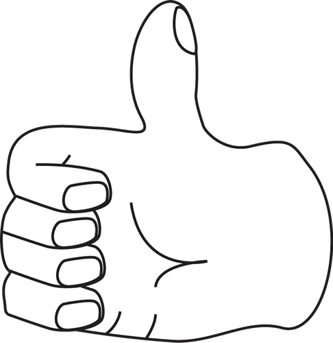 486x500 White Clipart Thumbs Up