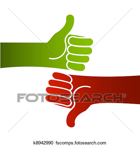 450x470 Clipart Of Good Bad Thumbs Up And Down K8942990