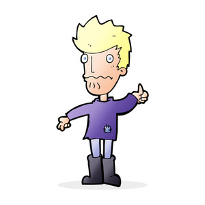 300x300 Happy Cartoon Man Giving Thumbs Up Royalty Free Stock Image