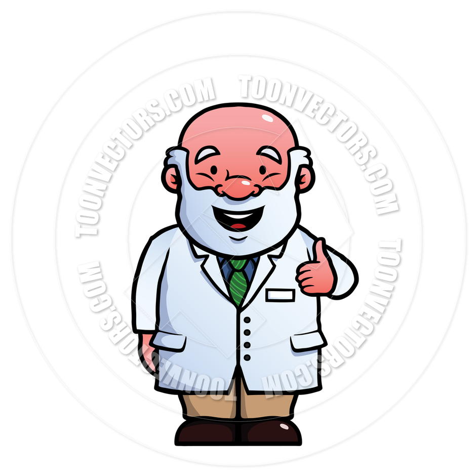 940x940 Cartoon Scientist Giving Thumbs Up By Colin Cramm Illustration