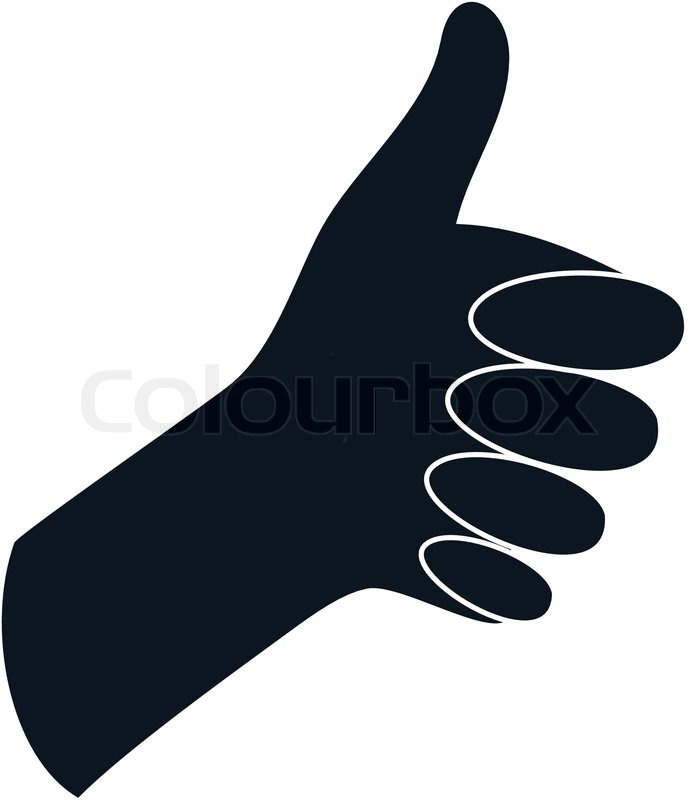690x800 A Black Thumbs Up On A White Background Stock Vector Colourbox