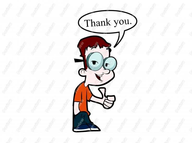 800x597 Thank You Nerd Thumbs Up Character Clip Art