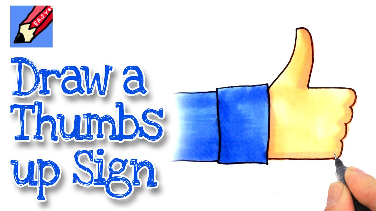 1280x720 How To Draw A Facebook Type Thumbs Up Sign Real Easy