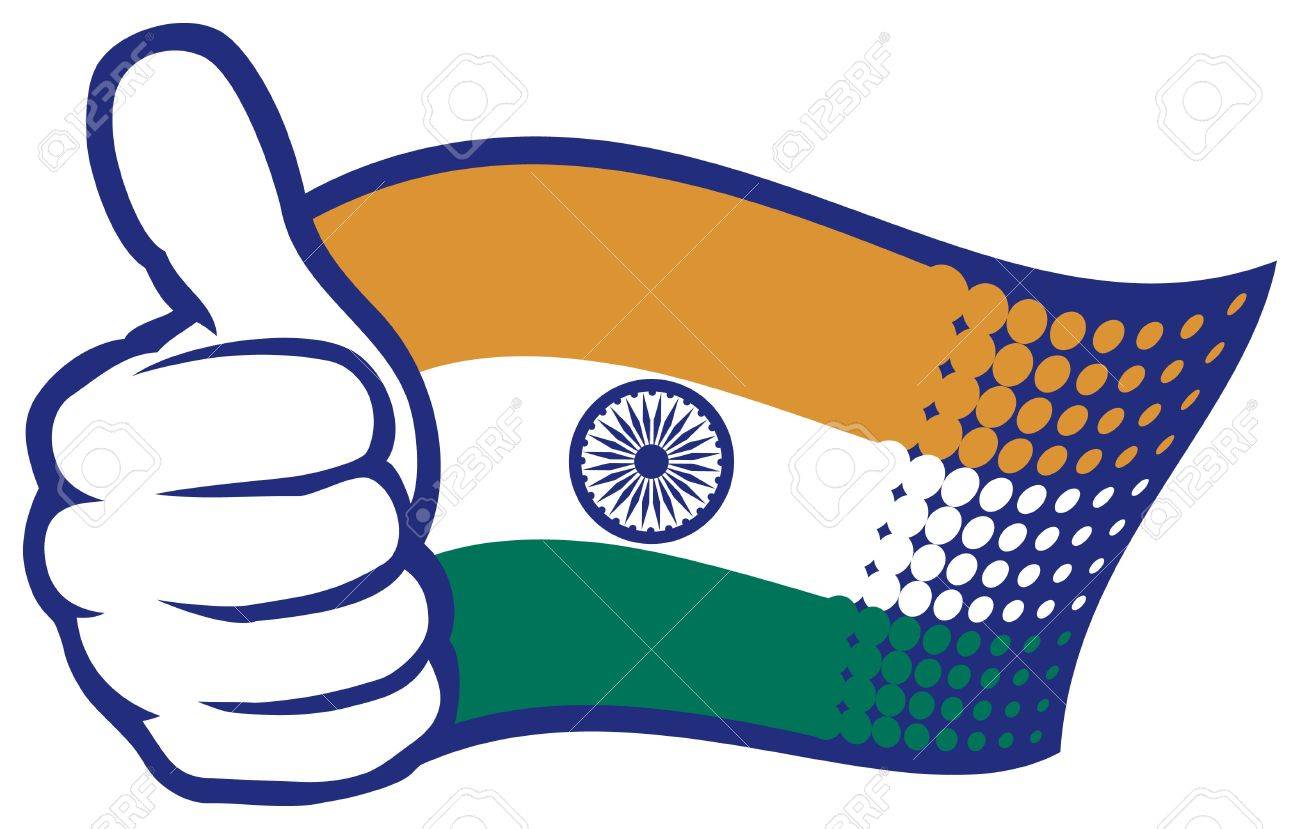1300x829 Flag Of India Hand Showing Thumbs Up Royalty Free Cliparts