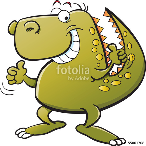 500x499 Cartoon Illustration Of A Dinosaur Giving Thumbs Up. Stock Image