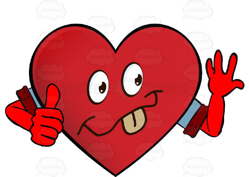 800x570 Smiling Heart Smiley With Tongue Out, Outstretched Hand, Thumbs Up