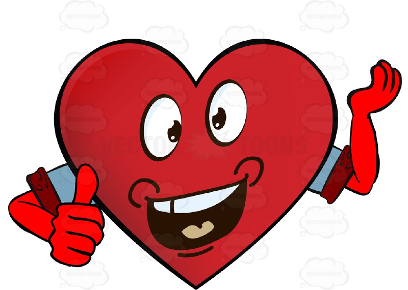 800x570 Heart Smiley With Dimples, Open Mouth, One Hand Raised Cupped