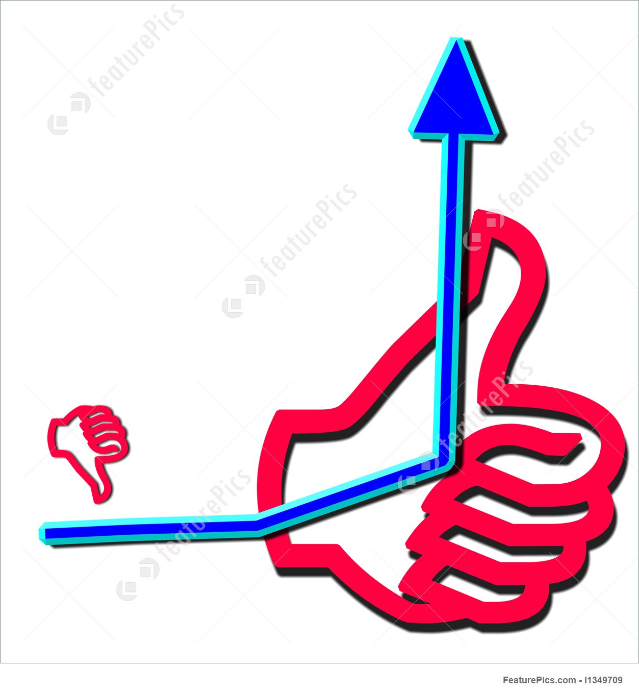 1253x1360 Profit Up Thumbs Up Stock Illustration I1349709