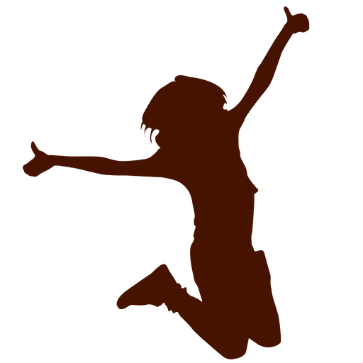 512x512 Child Jump Silhouette With Thumbs Up