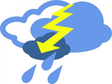 425x322 Severe Thunder Storms Weather Symbol Clip Art Vector, Free Vector