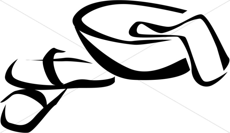 776x448 Simple Sandals And Bowl Maundy Thursday Clipart