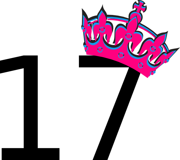 600x534 Pink Tilted Tiara And Number 17 Clip Art