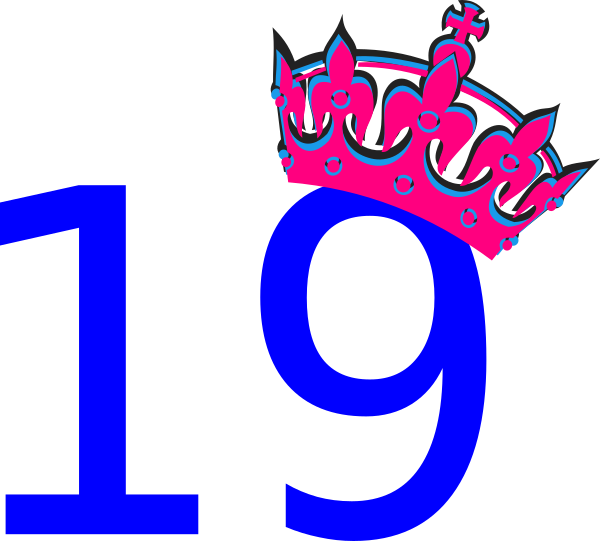600x541 Pink Tilted Tiara And Number 19 Clip Art