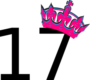 300x267 Pink Tilted Tiara And Number 17 Clip Art