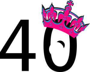 299x240 Pink Tilted Tiara And Number 40 Clip Art