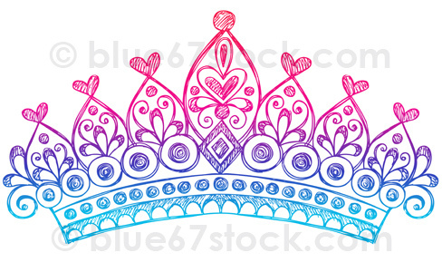 488x300 Hand Drawn Sketchy Princess Tiara Crown Doodle Drawing Vector