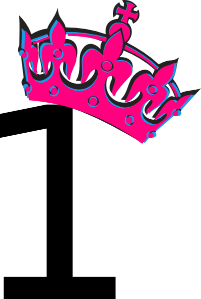 402x597 Pink Tilted Tiara And Number 1 Clip Art