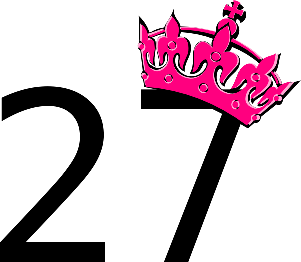 600x523 Pink Tilted Tiara And Number 27a Clip Art