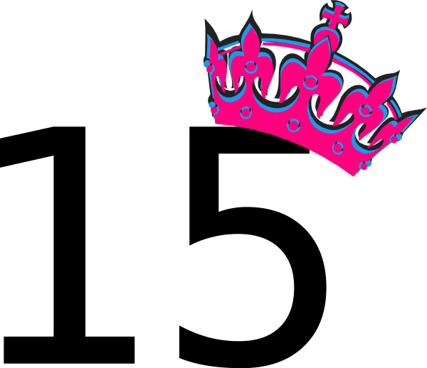 600x518 Pink Tilted Tiara And Number 15 Clip Art