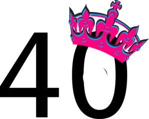 299x240 Pink Tilted Tiara And Number 40 Clip Art