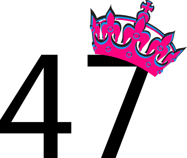 600x506 Pink Tilted Tiara And Number 47 Clip Art