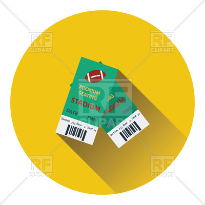 400x400 Flat Color Design Of American Football Tickets Icon Royalty Free