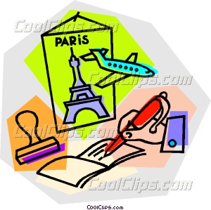 300x299 Paris Vacation With Airline Vector Clip Art