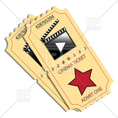 400x400 Cinema Tickets Royalty Free Vector Clip Art Image