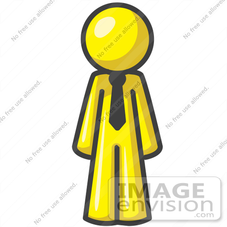 450x450 Clip Art Graphic Of A Yellow Guy Character Wearing A Tie