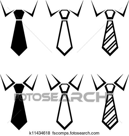 446x470 Clip Art Of Vector Tie Black Symbols K11434618