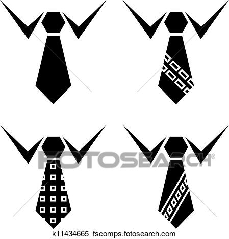 449x470 Clipart Of Vector Tie Black Symbols K11434665