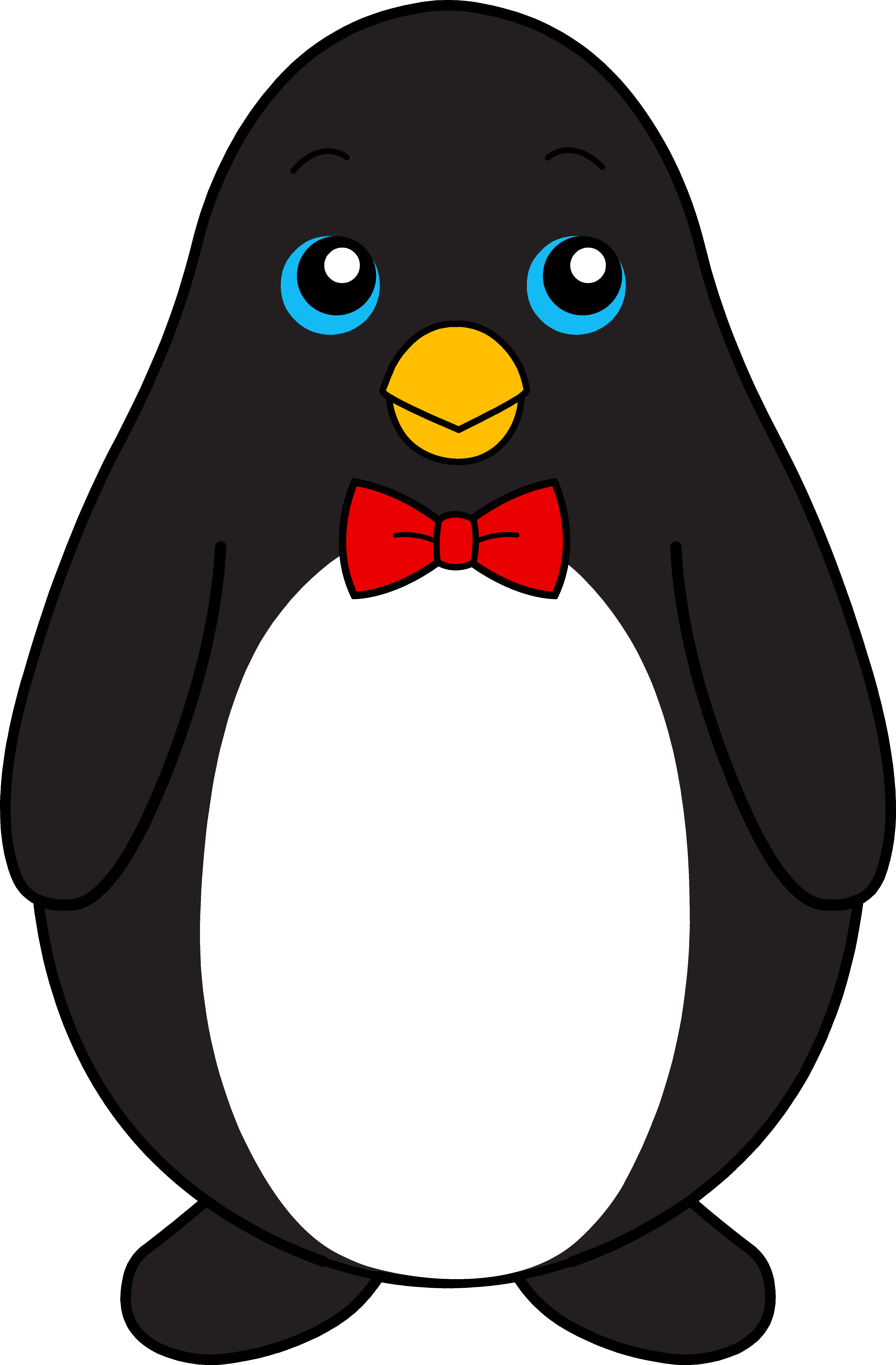 4583x6978 Cute Black Penguin With Red Bow Tie
