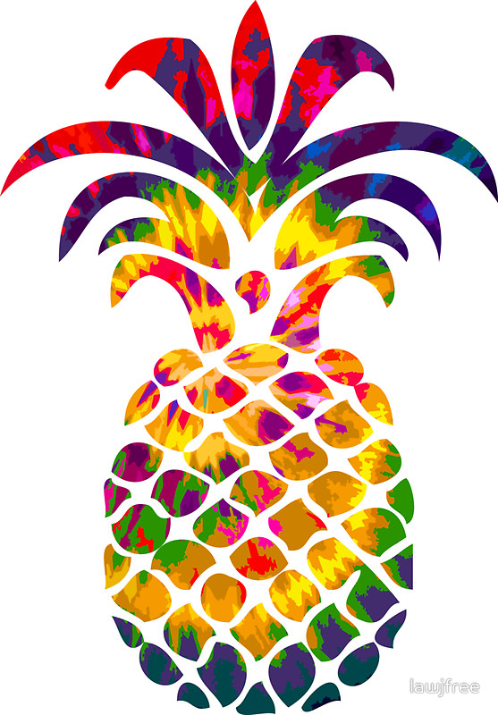 557x800 Rainbow Tie Dye Pineapple Stickers By Lawjfree Redbubble
