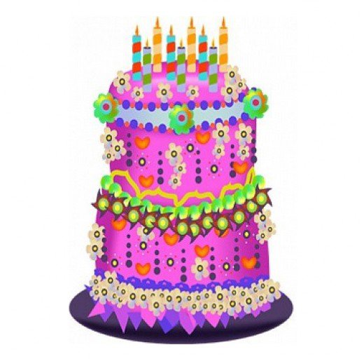 520x512 Purple Birthday Cake Clipart