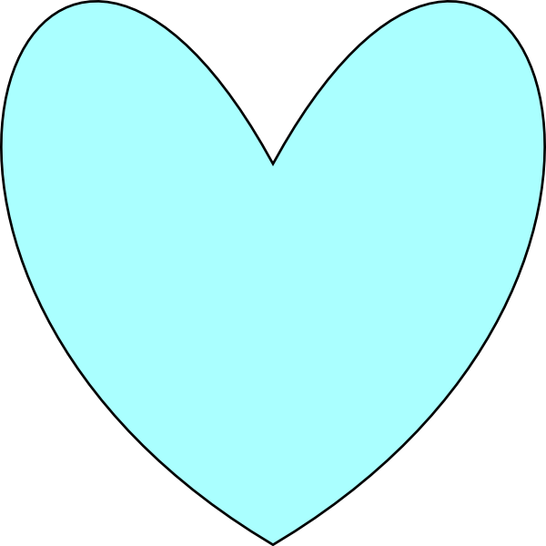 600x600 Light Blue Heart Clip Art
