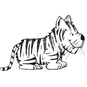 300x300 Tiger Black And White Tiger Clipart Black And White Free