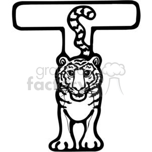 300x300 Royalty Free Letter T Tiger 380251 Vector Clip Art Image