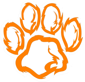 300x291 Tiger Paw White Orange Clip Art